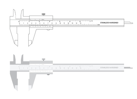 Vernier caliper tool isolated on white. illustration.のイラスト素材