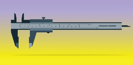 Vernier caliper tool isolated on color backgroundのイラスト素材