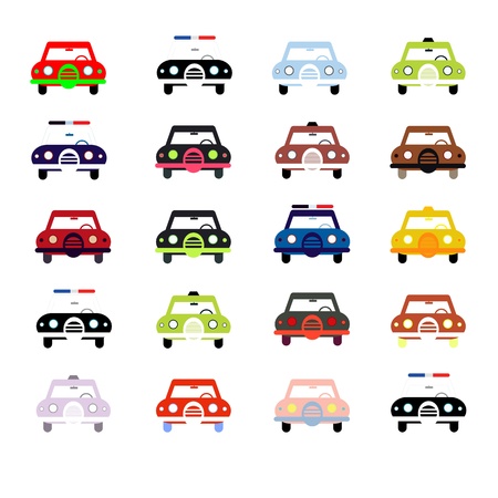 City cars front view illustration isolated on white background. のイラスト素材
