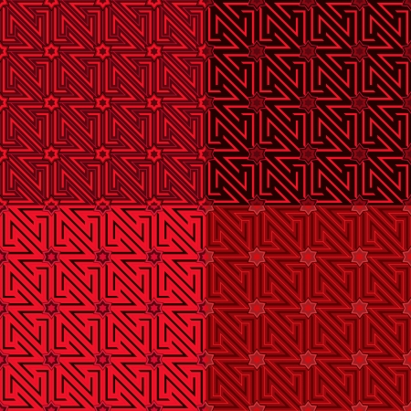 Arabic seamless pattern in four tints of red color. のイラスト素材