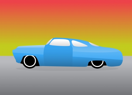 Hot rod car with color gradient background. のイラスト素材