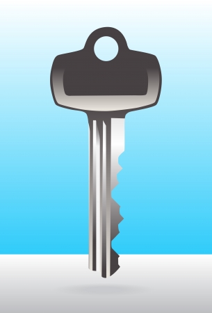 Silver house door key illustrationのイラスト素材