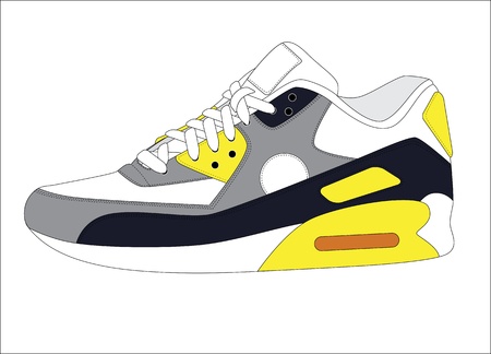 Sport shoe simple colors isolated on white background.のイラスト素材