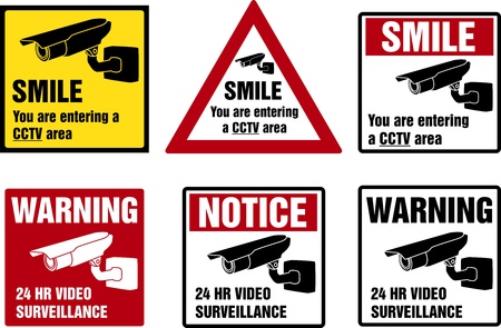 Video surveillance signs  Property is protected by video surveillance のイラスト素材
