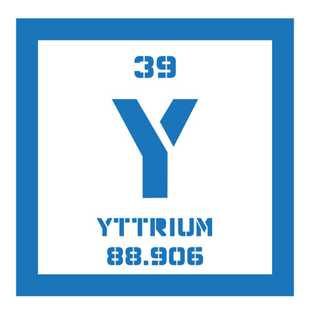 Yttrium chemical element. Transition metal, rare element. Colored icon with atomic number and atomic weight. Chemical element of periodic table.のイラスト素材