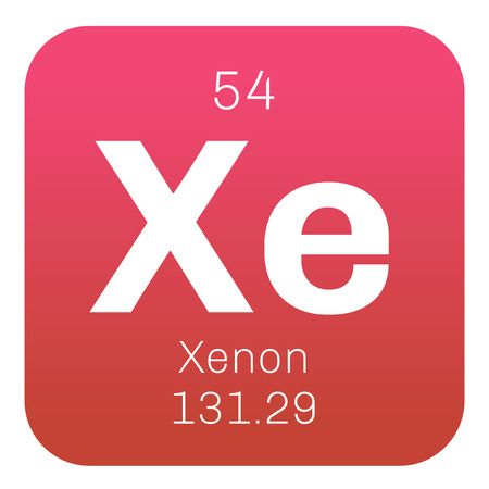 Xenon is a chemical element. Belongs to noble gases group of the periodic table. Neon is a colorless, odorless and inert gas.のイラスト素材