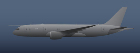 Maritime patrol aircraft, maritime reconnaissance aircraft, patrol bomber, anti-submarine, anti-ship, search and rescue airplane.のイラスト素材