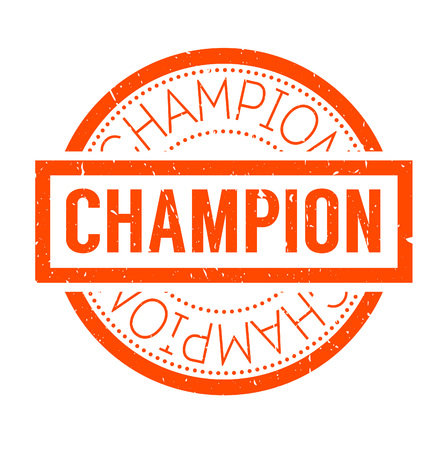 Champion rubber stamp. Grunge design with dust scratches. Effects can be easily removed for a clean, crisp look. Color is easily changed.のイラスト素材