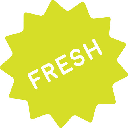 Fresh badge simple. Clean icon of freshness, healthiness, fresh made. Straight from the oven, from the farm. Nice, fresh product good for health.のイラスト素材