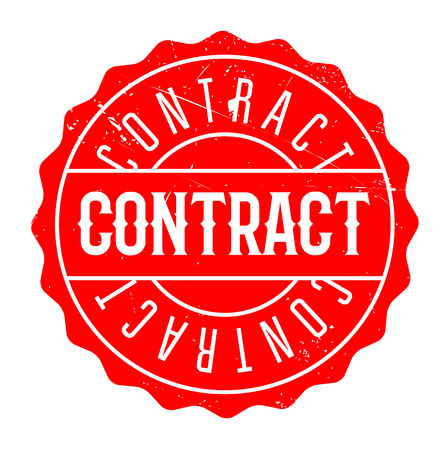 Contract rubber stamp. Grunge design with dust scratches. Effects can be easily removed for a clean, crisp look. Color is easily changed.のイラスト素材