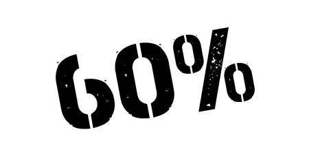 60 percent rubber stamp on white. Print, impress, overprint.のイラスト素材