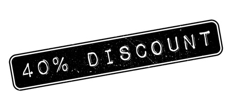 40 percent discount rubber stamp on white. Print, impress, overprint.のイラスト素材