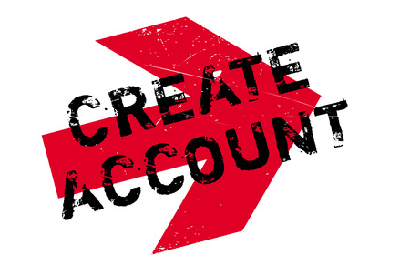 Create account stamp. Grunge design with dust scratches. Effects can be easily removed for a clean, crisp look. Color is easily changed.のイラスト素材