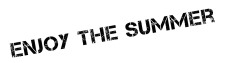 Enjoy The Summer rubber stamp. Grunge design with dust scratches. Effects can be easily removed for a clean, crisp look. Color is easily changed.のイラスト素材