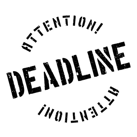 Deadline rubber stamp. Grunge design with dust scratches. Effects can be easily removed for a clean, crisp look. Color is easily changed.のイラスト素材