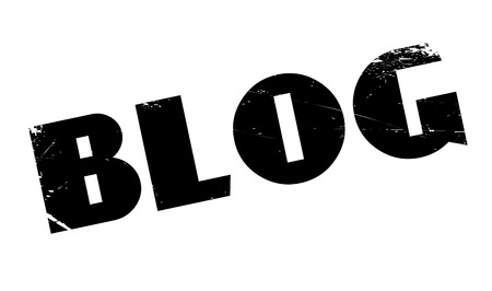 Blog rubber stamp. Grunge design with dust scratches. Effects can be easily removed for a clean, crisp look. Color is easily changed.のイラスト素材