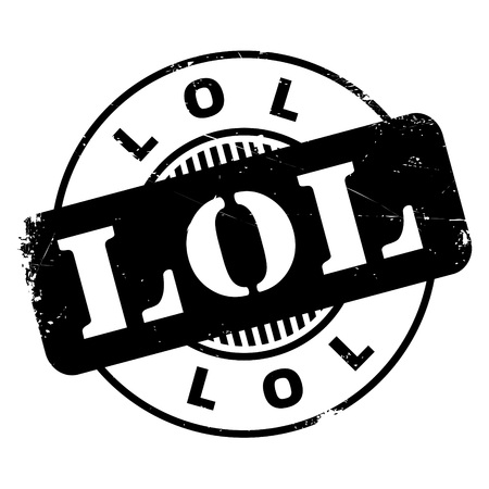 Lol rubber stamp. Grunge design with dust scratches. Effects can be easily removed for a clean, crisp look. Color is easily changed.のイラスト素材