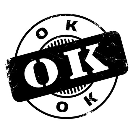 Ok rubber stamp. Grunge design with dust scratches. Effects can be easily removed for a clean, crisp look. Color is easily changed.のイラスト素材