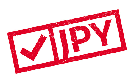 Jpy rubber stamp. Grunge design with dust scratches. Effects can be easily removed for a clean, crisp look. Color is easily changed.のイラスト素材