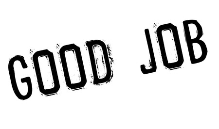 Good Job rubber stamp. Grunge design with dust scratches. Effects can be easily removed for a clean, crisp look. Color is easily changed.のイラスト素材