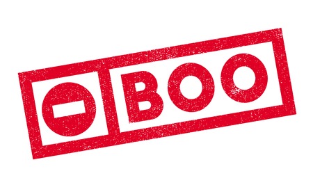 Boo rubber stamp. Grunge design with dust scratches. Effects can be easily removed for a clean, crisp look. Color is easily changed.のイラスト素材