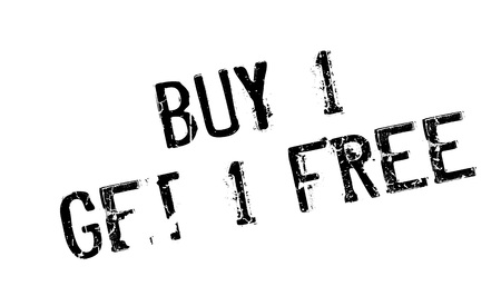 Buy 1 Get 1 Free rubber stamp. Grunge design with dust scratches. Effects can be easily removed for a clean, crisp look. Color is easily changed.のイラスト素材