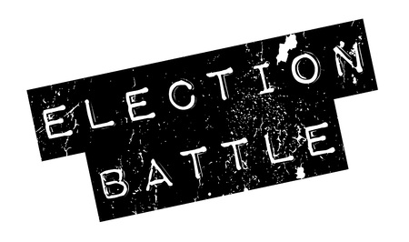 Election Battle rubber stamp. Grunge design with dust scratches. Effects can be easily removed for a clean, crisp look. Color is easily changed.のイラスト素材