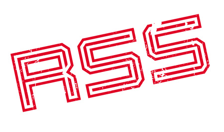 Rss rubber stamp. Grunge design with dust scratches. Effects can be easily removed for a clean, crisp look. Color is easily changed.のイラスト素材