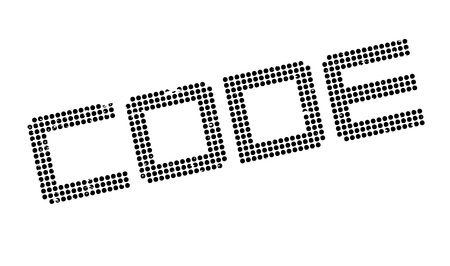 Code rubber stamp. Grunge design with dust scratches. Effects can be easily removed for a clean, crisp look. Color is easily changed.のイラスト素材