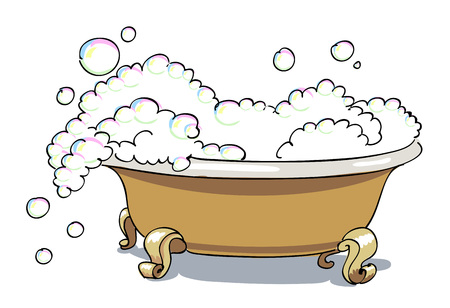 Cartoon image of bathtub. An artistic freehand picture.のイラスト素材