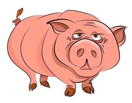 Cartoon image of huge pigのイラスト素材