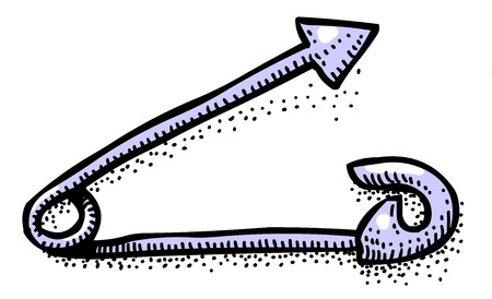 Cartoon image of Pointer Icon. Pin symbol. An artistic freehand picture.のイラスト素材