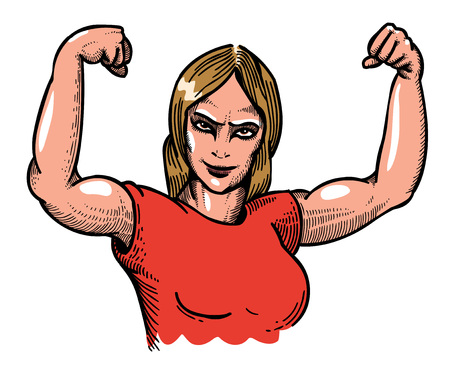 Cartoon image of gym womanのイラスト素材