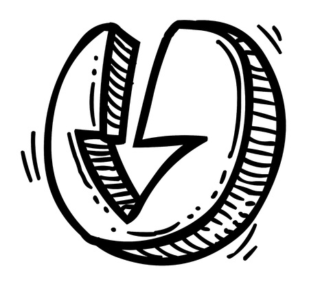 Cartoon image of Download Icon. Arrow symbolのイラスト素材