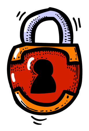 Cartoon image of Lock Icon. Lock symbolのイラスト素材