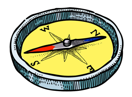Cartoon image of Compass Icon. Architecture symbolのイラスト素材