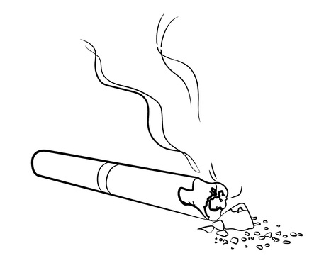 Cartoon image of cigaretteのイラスト素材