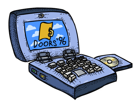 Cartoon image of laptop computerのイラスト素材