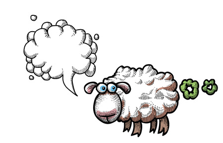 farting sheep-100のイラスト素材