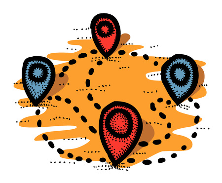 Cartoon image of Route Icon. Localization symbolのイラスト素材