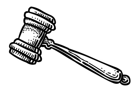 Cartoon image of Judge Gavel Icon. Law symbolのイラスト素材