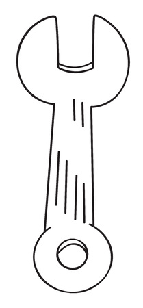 Cartoon image of Wrench Icon. Spanner symbolのイラスト素材