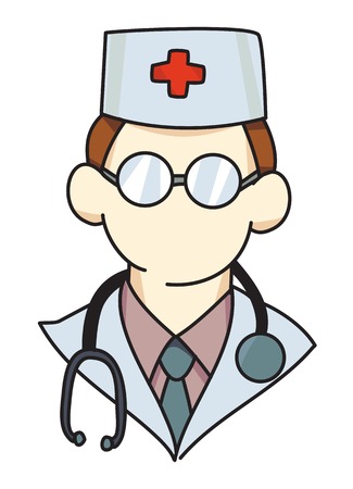 Cartoon image of Doctor Icon. Physician symbolのイラスト素材