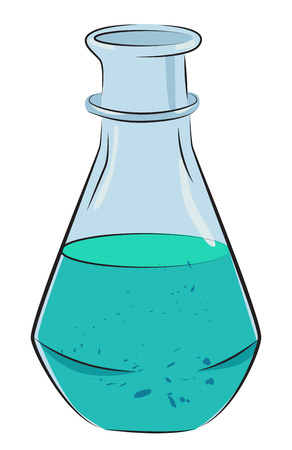 Cartoon image of Flask Icon. Laboratory symbolのイラスト素材