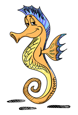 Cartoon image of seahorseのイラスト素材