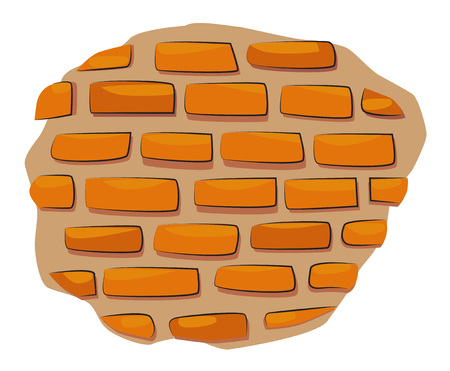 Cartoon image of Wall Icon. Wall brick symbolのイラスト素材