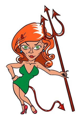 Cartoon image of devil girlのイラスト素材