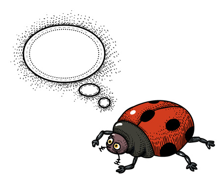 Cartoon image of ladybug. An artistic freehand picture.のイラスト素材