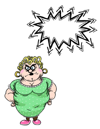 Cartoon image of annoyed womanのイラスト素材