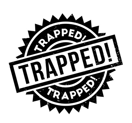 Trapped rubber stamp. Grunge design with dust scratches. Effects can be easily removed for a clean, crisp look. Color is easily changed.のイラスト素材